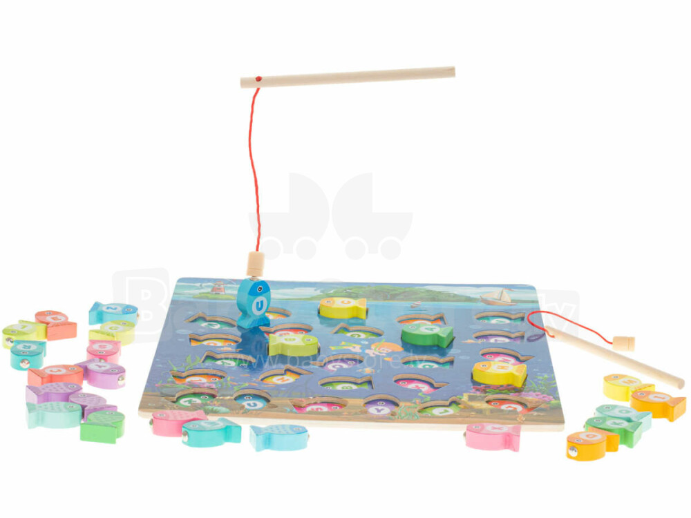 Ikonka Art.KX5954 Montessori wooden fish fishing magnet game buy online