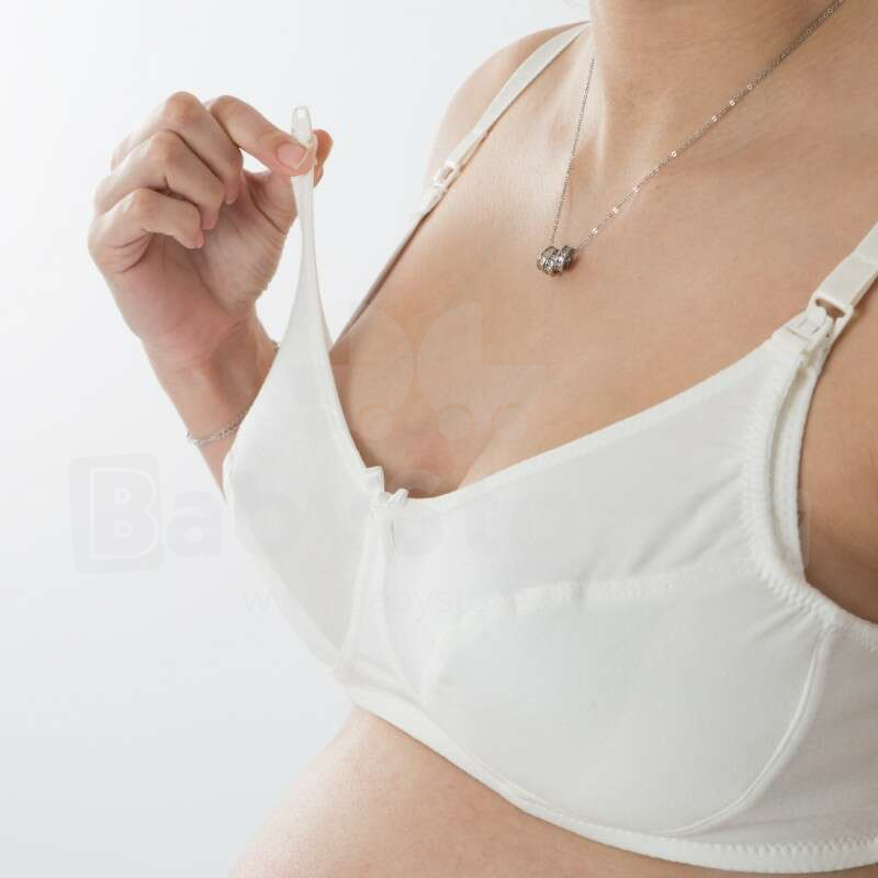 Cotton nursing bra with drop-down cups and adjustable straps