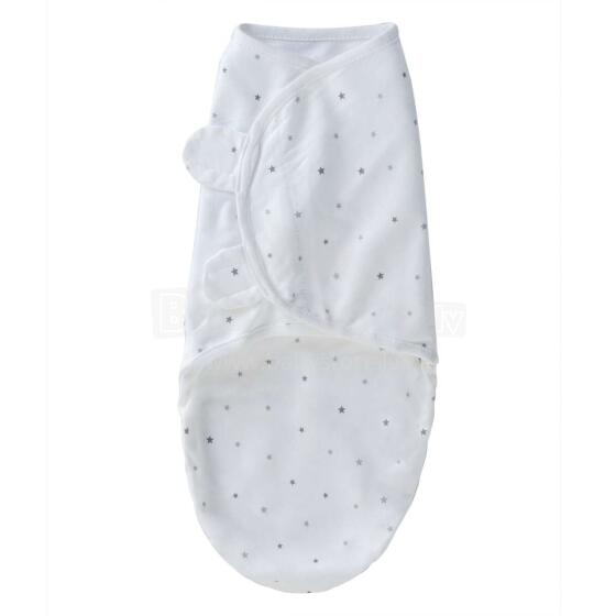 Summer Infant Art.40461 SwaddleMe White Star Large Хлопковая пелёнка для комфортного сна, пеленания 6,4 кг до 8,2 кг.