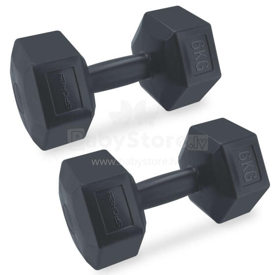 Set of hexagonal dumbbells 2x6 kg Spokey MONSTER