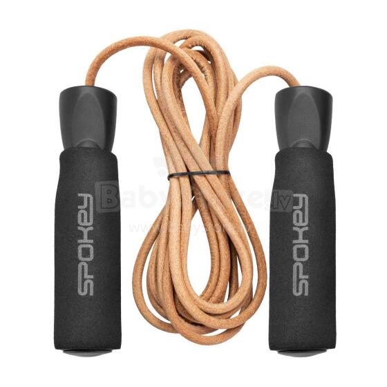 Skipping rope with a leather rope Spokey QUICK SKIP