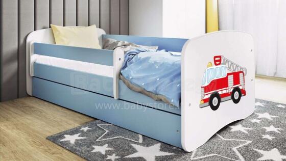 Bed babydreams blue fire brigade with drawer with non-flammable mattress 160/80