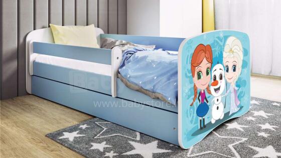 Bed babydreams blue frozen land with drawer with non-flammable mattress 160/80