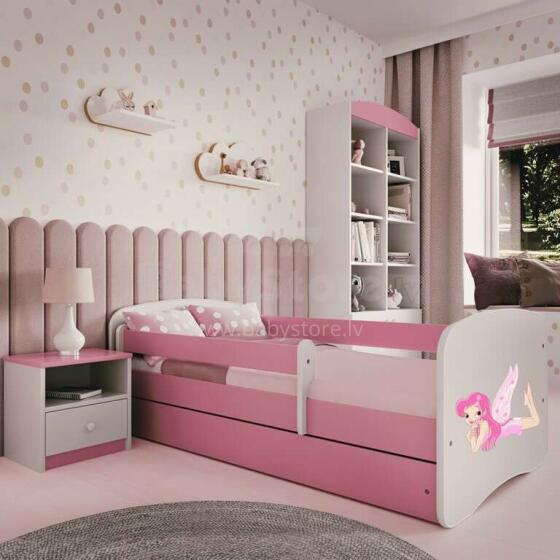 Bed babydreams pink fairy with wings with drawer with non-flammable mattress 180/80