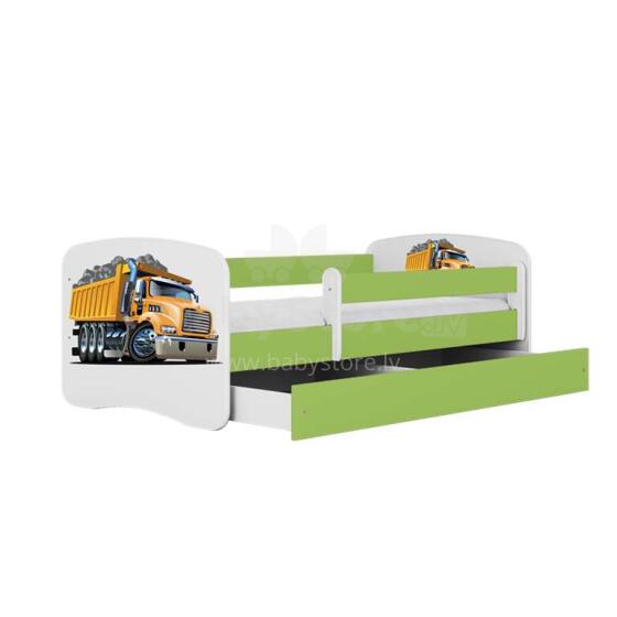 Bed babydreams green truck with drawer with non-flammable mattress 180/80