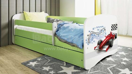 Bed babydreams green formula with drawer with non-flammable mattress 160/80