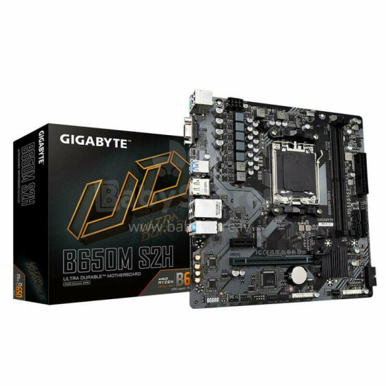 Mainboard GIGABYTE AMD B650 SAM5 Micro-ATX Memory DDR5 Memory slots 2 1xPCI-Express 3.0 1x 1xPCI-Express 4.0 16x 1xM.2 1x15pin D-sub 1xHDMI 1xDisplayPort 4xUSB 2.0 2xUSB 3.2 1xPS/2 1xRJ45 3xA