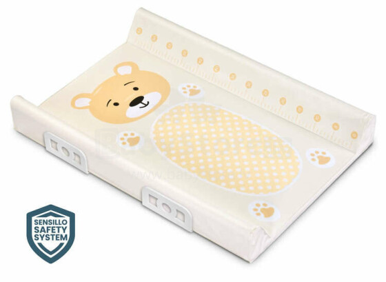 Stiffened Changing Pad WITH SAFETY SYSTEM - ANIMALS TEDDY BEIGE