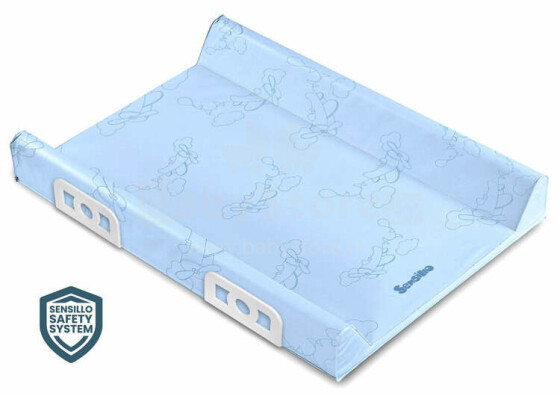 Stiffened Changing Pad with Safety System 70 CM – TRAVEL AEROPLANES - BLUE