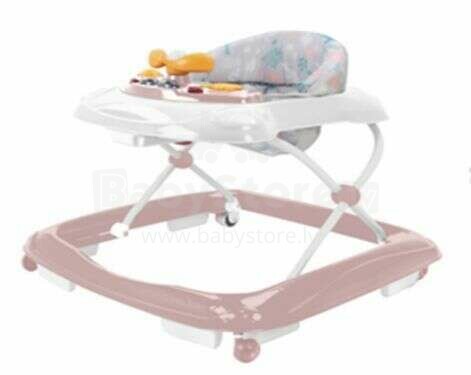 53274 WALKER WITH STEERING WHEELS SILICONE WHEELS PINK