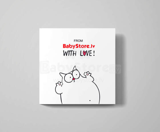 Gift Card Cat Clawdius Art.168334 Apsveikumu kartiņa ar jautru kaķa talismanu 123x123mm