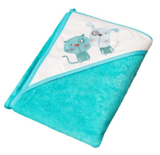 Tega Baby Towel Cat/Dog Art.PK-008 Детское хлопковое полотенце с капюшоном,80*80 см