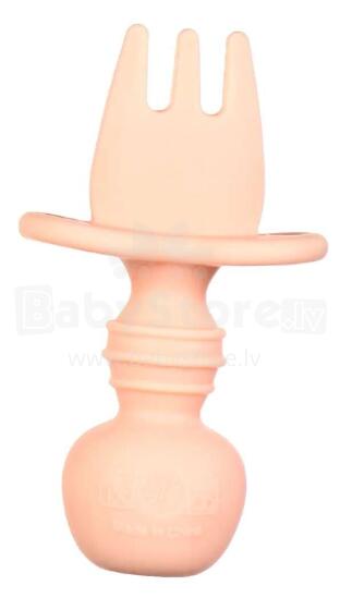 La Bebe™ Basic  Silicone Fork Art.169086 Old Rose