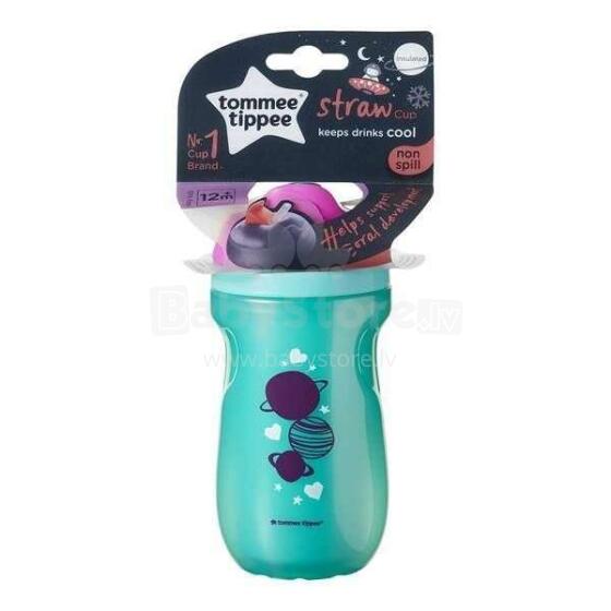 470249 GIRL STRAW BOTTLE 260ML. 12 + Tommee Tippee