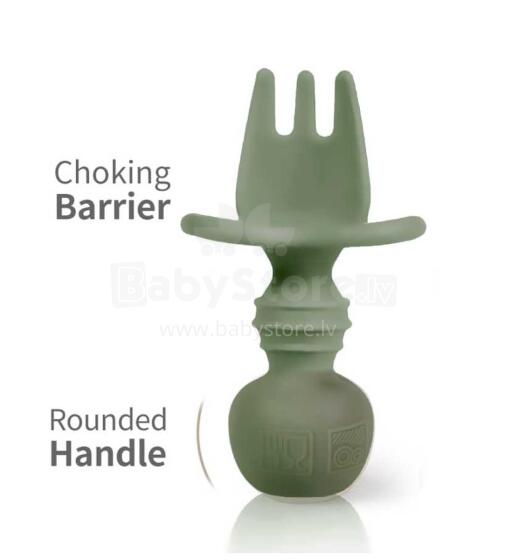 La Bebe™ Basic  Silicone Fork Art.169238 Misty Green