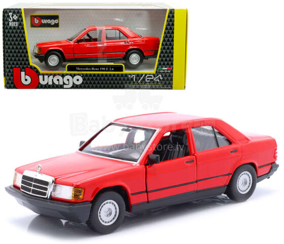 AUTO MERCEDES BENZ 190E 1:24 CZERWONY