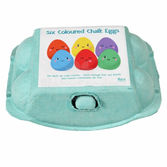 Six Coloured Chalk Eggs, Rex London