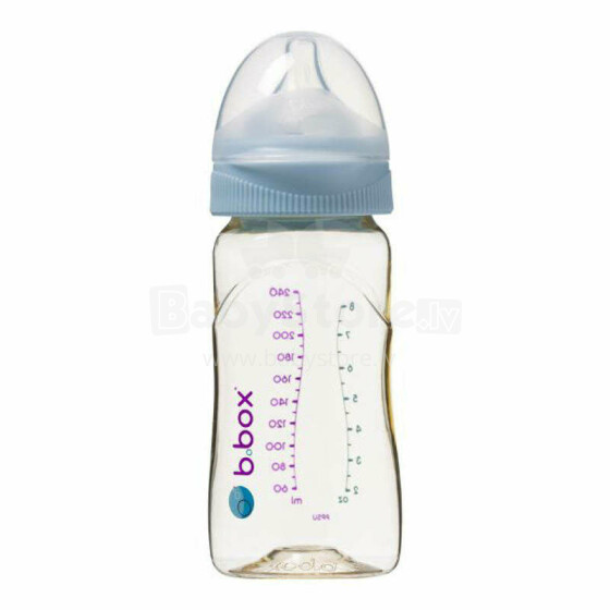 PPSU Baby Bottle, 240ml, Lullaby Blue, b.box