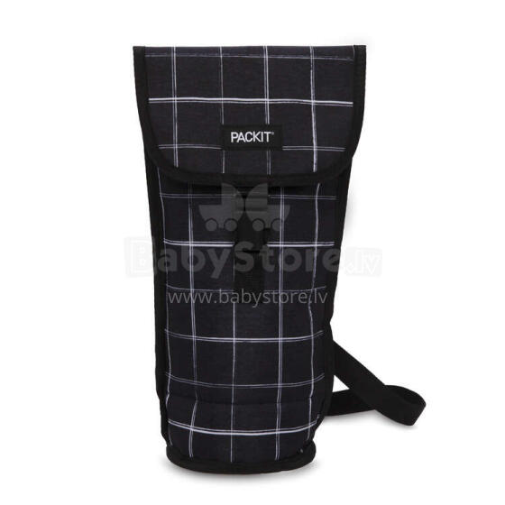 Freezable Wine Cooler Bag, Color - Black Grid, PACKIT