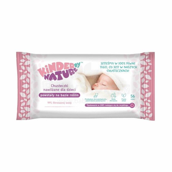 Kinder by Nature wet wipe, 56 pcs.