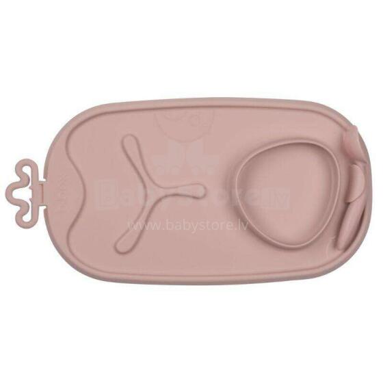 b.box roll + go BLW roll-up feeding mat for children to eat independently blush