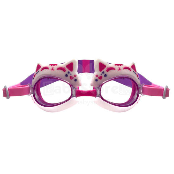 Aqua2ude Children's anti-fog swimming goggles – Cat swimming goggles for the swimming pool, pink Age: 3+