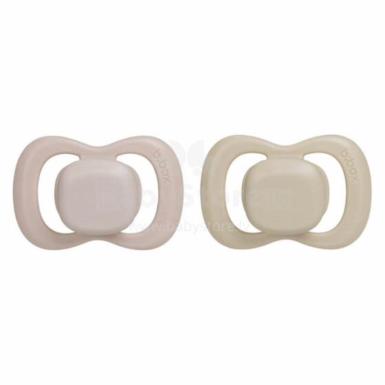 b.box pacifier for newborns and infants twin pack – symmetrical silicone pacifier 0 – 6 months, Blush/Latte