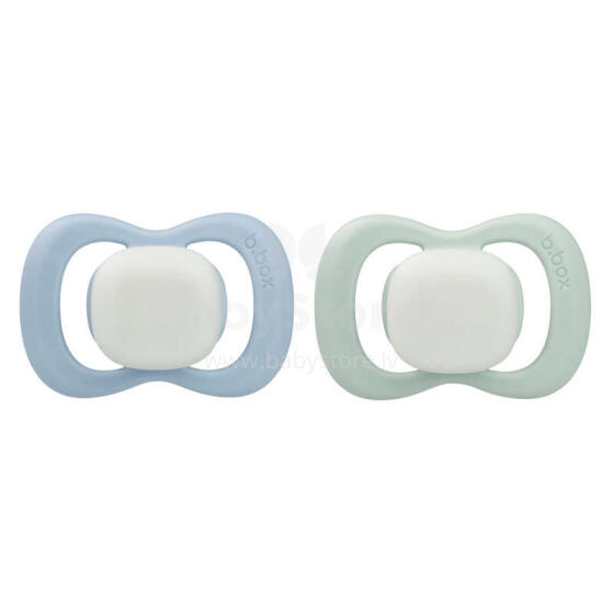 b.box pacifier for newborns and infants twin pack Glow in the dark – symmetrical silicone pacifier 0-6 months, Ocean/Sage