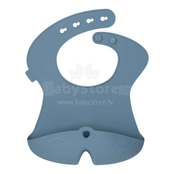 b.box Roll-up silicone bib with an open pocket - a soft bib for children and babies, Ocean