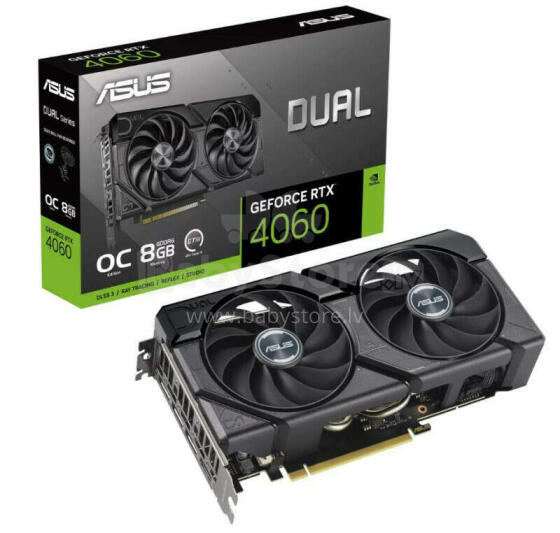 Видеокарта ASUS NVIDIA GeForce RTX 4060 8 ГБ GDDR6 128 бит PCIE 4.0 16x двухслотовый вентилятор 1xHDMI 3xDisplayPort DUAL-RTX4060-O8G-EVO