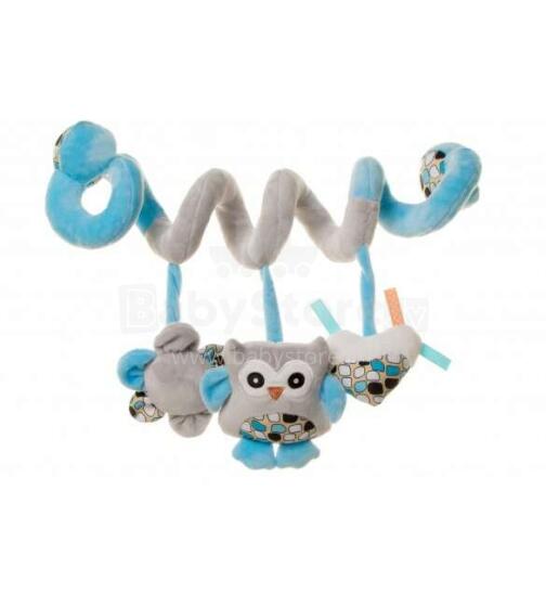 Plīša spirāle OWLS blue 4BABY OB07 Play&amp;Edu