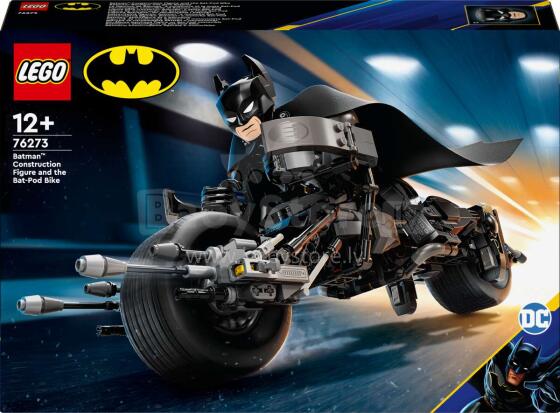 76273 LEGO® Super Heroes DC Būvējama Betmena figūra un Bat-Pod motocikls