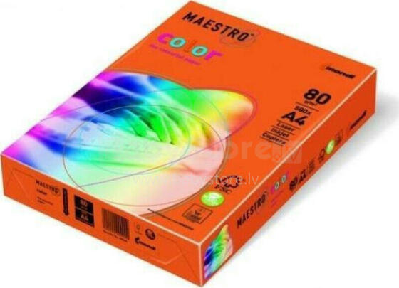 Maestro Pap.A4 160g apelsīns 250a OR43 MAESTRO COLOR intensīva