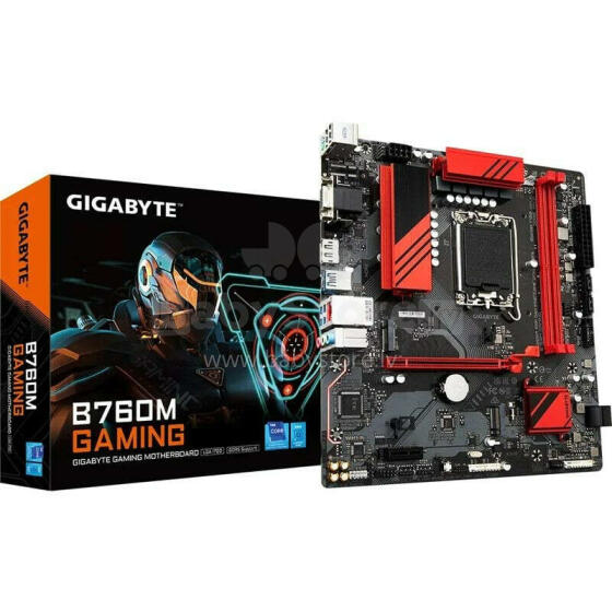 Gigabyte Mainboard||Intel B760 Express|LGA1700|Micro-ATX|Memory DDR5|Memory slots 2|1xPCI-Express 3.0 1x|1xPCI-Express 4.0 16x|2xM.2|1x15pin D-sub|1xHDMI|1xDisplayPort|2xUSB 2.0|3xUSB 3.2|1xU