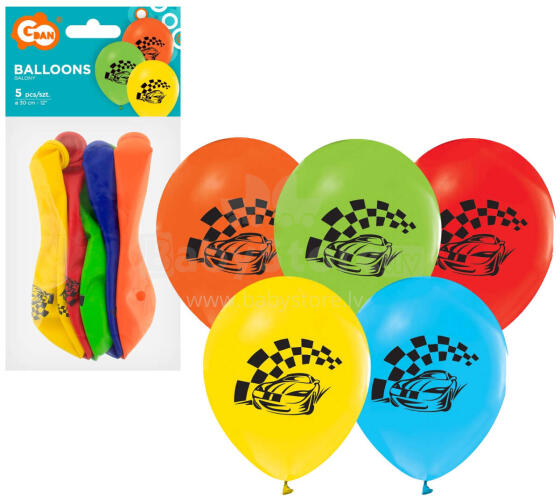 BALONY SAMOCHODY WYŚCIGOWE 12  5 SZTUK