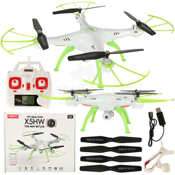 Ikonka Art.KX9530_1 Syma X5HW 2.4GHz RC droon Wi-Fi kaamera valge