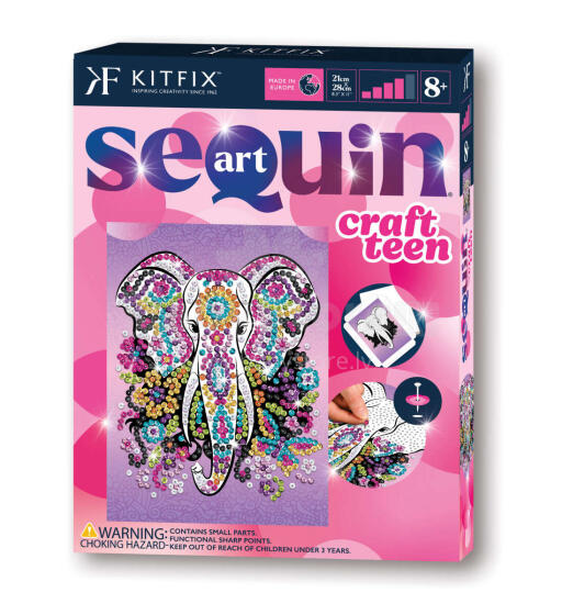 KITFIX DIY set Sequin Art Craft Teen Elephant