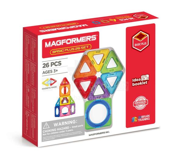 MAGFORMERS Magnetinis rinkinys „Basic Plus“, 26 vnt.