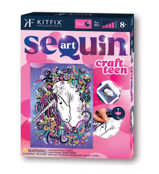 KITFIX DIY „Sequin Art Teen“ rinkinys „Vienaragis“