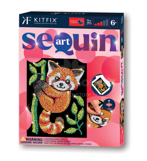 KITFIX DIY „Sequin Art“ raudonasis rinkinys „Raudonoji panda“