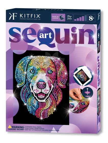 KITFIX DIY „Sequin Art“ violetinis rinkinys „Šuo“