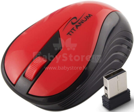 TITANUM WIRELESS 2.4GHZ OPTICAL MOUSE 3D USB RAINBOW RED