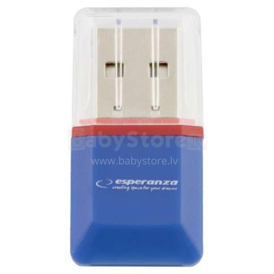 ESPERANZA MICRO SD USB 2.0 CARD READER BLUE