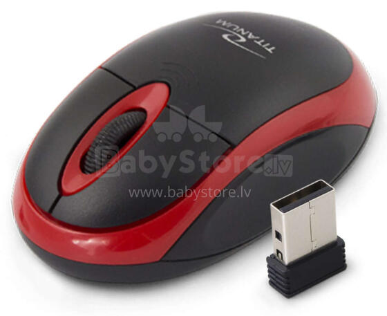 TITANUM WIRELESS 2.4GHZ OPTICAL MOUSE 3D USB VULTURE BLACK/RED