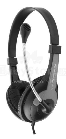 ESPERANZA STEREO HEADPHONES WITH MICROPHONE ROOSTER BLACK