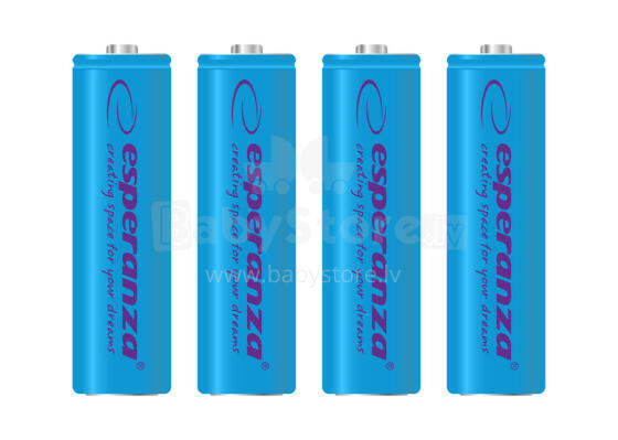 ESPERANZA RECHARGEABLE BATTERIES Ni-MH AA 2000MAH 4PCS. BLUE
