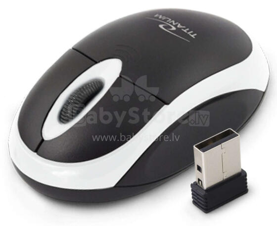 TITANUM WIRELESS 2.4GHZ OPTICAL MOUSE 3D USB VULTURE BLACK/WHITE
