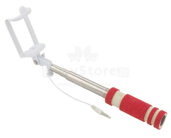 WIRED MINI MONOPOD FOR SMARTPHONES FOR MAKING SELFIE PICTURES RED