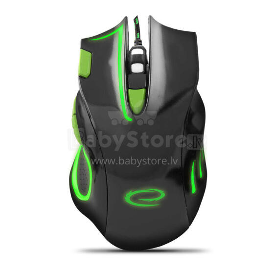 ESPERANZA WIRED MOUSE FOR GAMERS 7D OPT. USB MX401 HAWK BLACK-GREEN