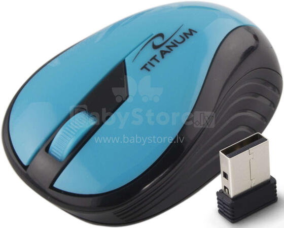 TITANUM WIRELESS 2.4GHZ OPTICAL MOUSE 3D USB RAINBOW TURQUISE